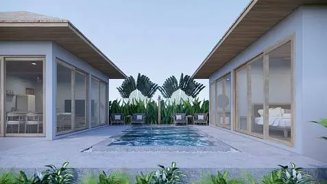 Villas "Elite Neighborhood 3 – 2 Bedroom Garden Pool Villa in Plai Laem for sale" 2 bedrooms, 2 showers, garden, private pool, walking distance to the beach, district Plai Laem, 